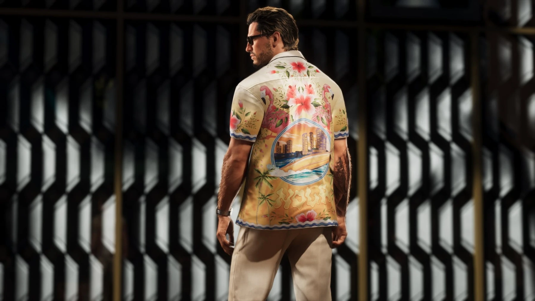 Jason looks through a barred window in an official GTA 6 scene